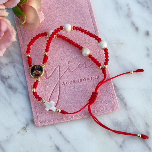 Rosario Style Bracelet- Sagrado Corazón
