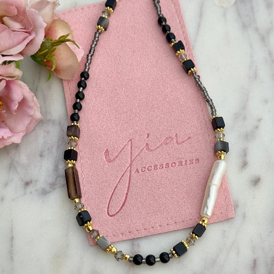Onyx Obsidian Natural Stone Choker