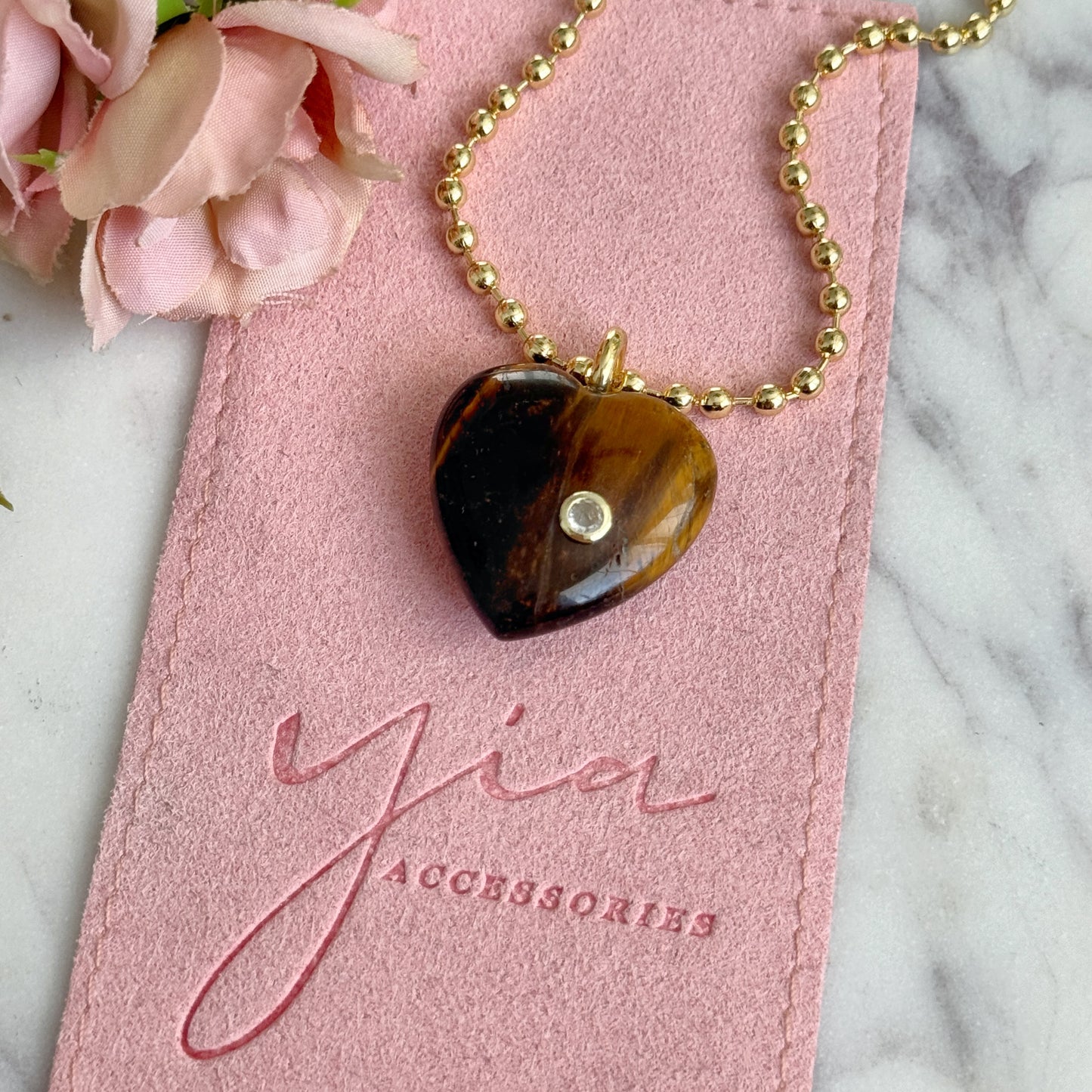 Amorous Heart Stone Necklace