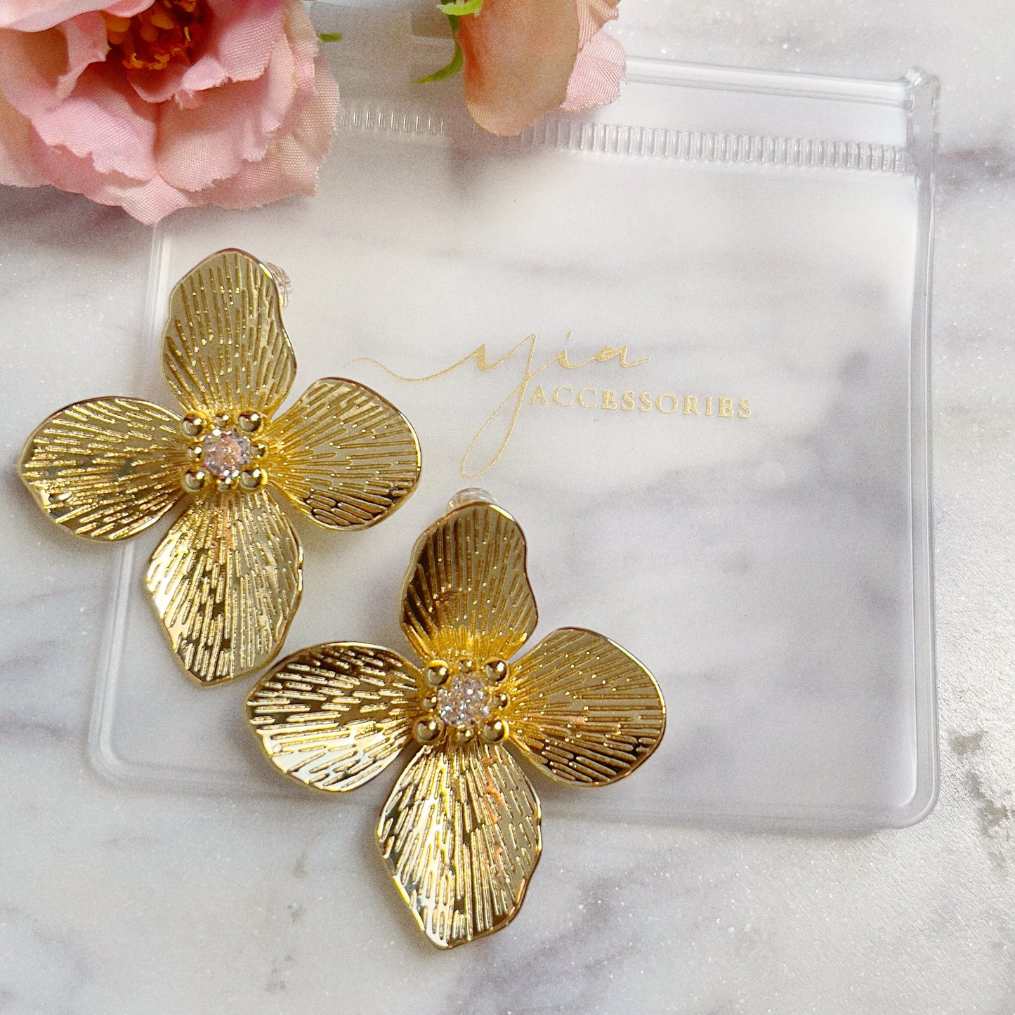 Golden Flower earrings