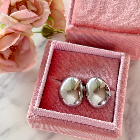 Mini Silver Dome earrings
