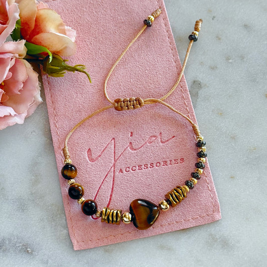 Tigers Eye Heart Bracelet