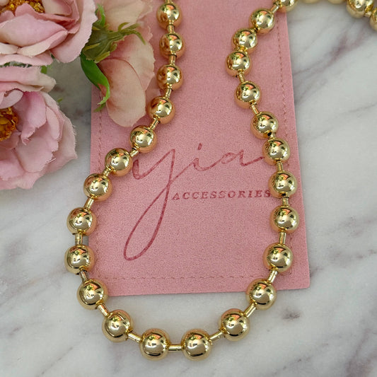 June- Beaded gold ball necklace