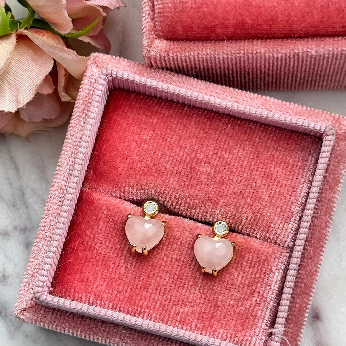 Amour - Rose Quartz Earrings