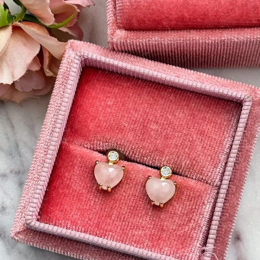 Amour - Rose Quartz Earrings