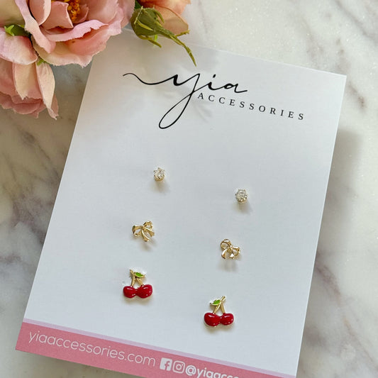 Dainty Cherry Studs