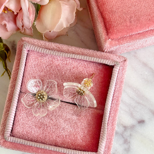 Clear acrylic flower earrings