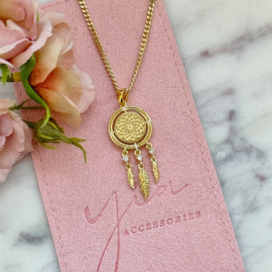 Dream Catcher CZ Necklace