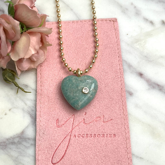 Amorous Heart Stone Necklace