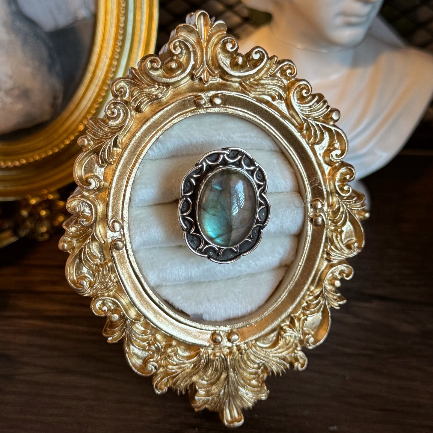 925 Sterling Silver Labradorite Natural Stone Ring