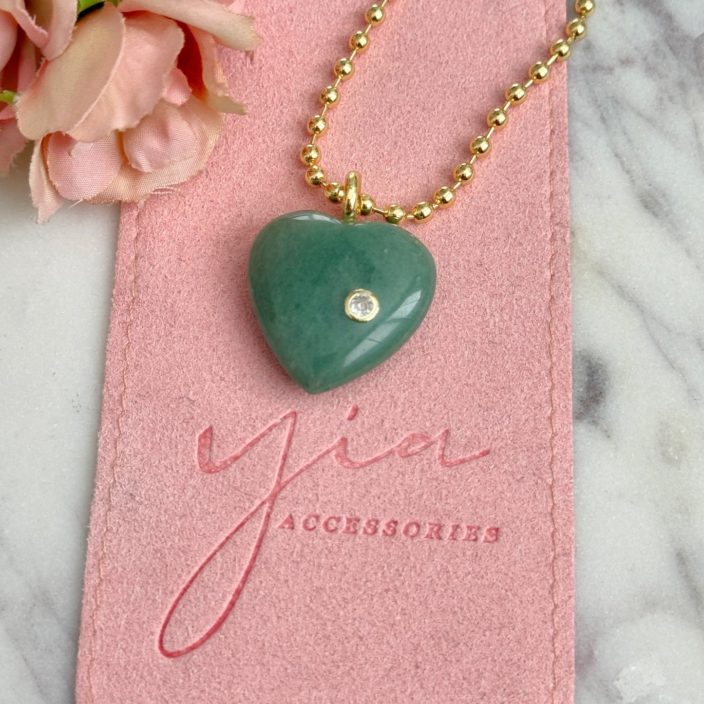 Amorous Heart Stone Necklace