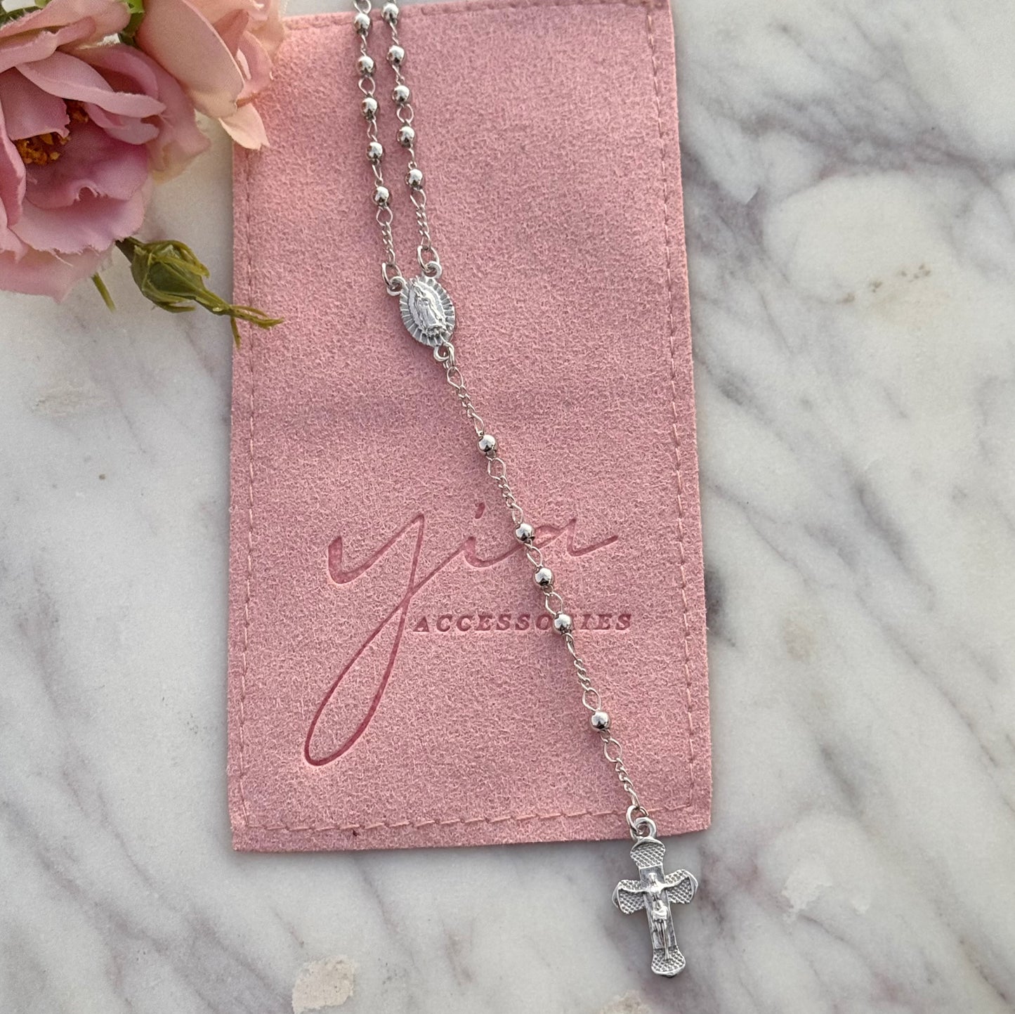 Silver Rosario- Jesus Maria