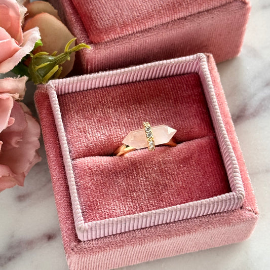 Rose Quartz Point Ring