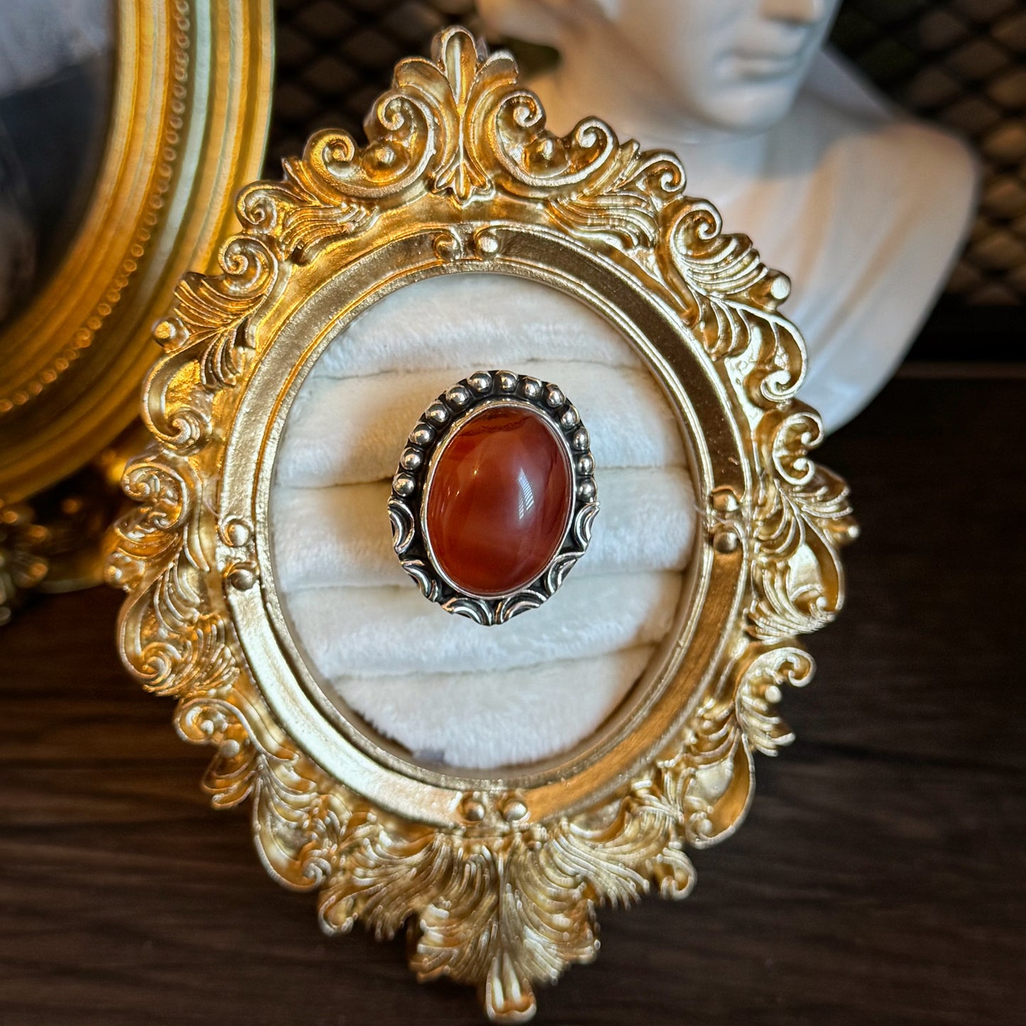 925 Sterling Silver Carnelian Ring