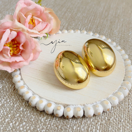 Large Oval Dome Earrings