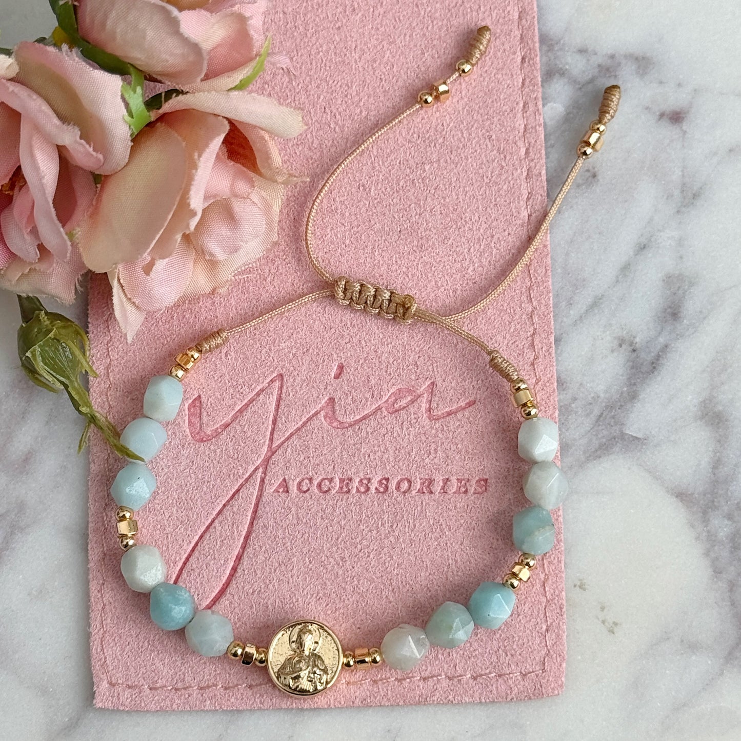 Fe Tranquila- San Judas Amazonite bracelet