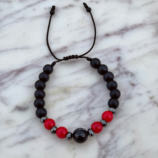 Mens Black Tibetan Stone bracelet