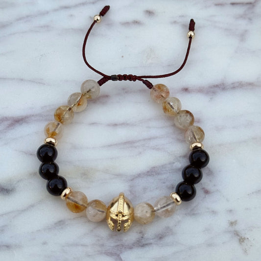 Mens Citrine - Abundance Shield Bracelet