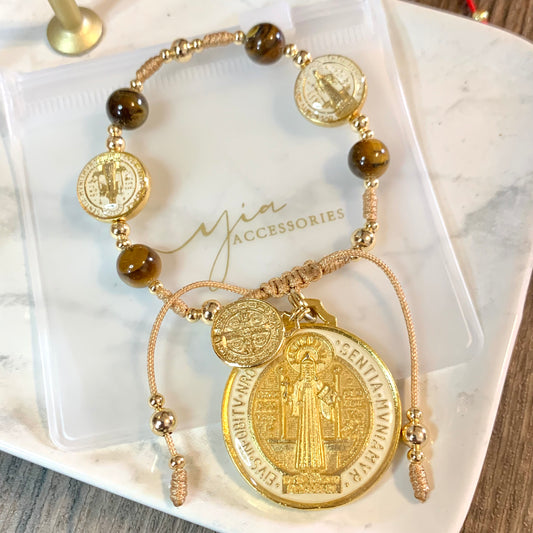 Beige San Benito Medal bracelet