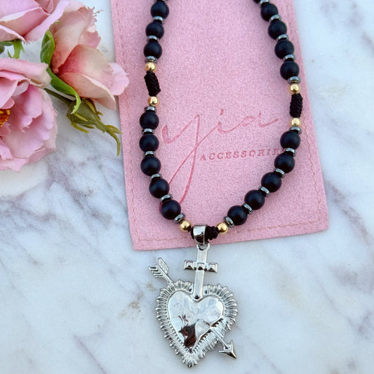Fe y Fuego - Onyx Matte Necklace