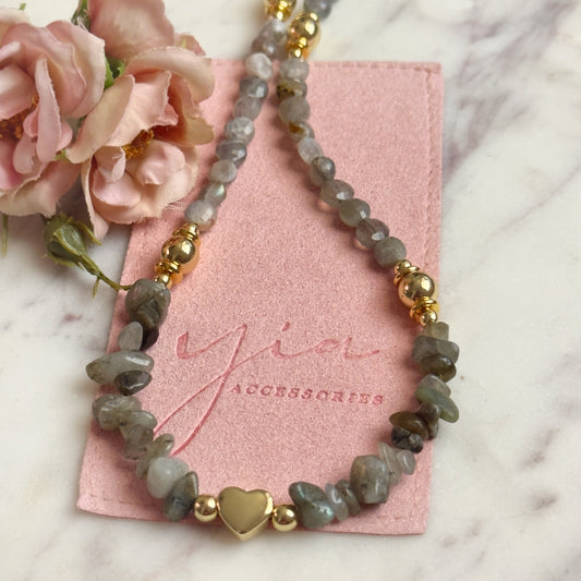 Labradorita Celestial Heart Necklace