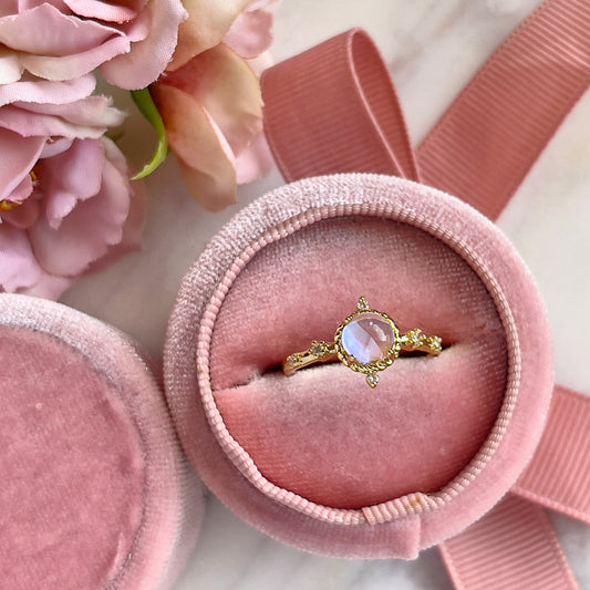 Moonstone Single Drop Ring