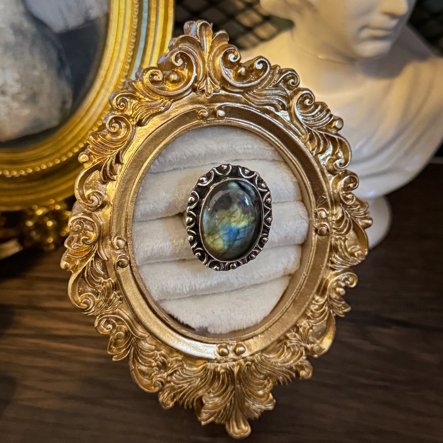 925 Sterling Silver Labradorite Natural Stone Ring