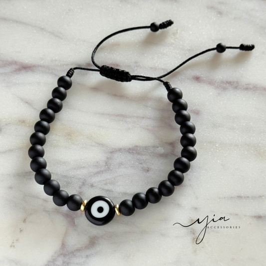Mens Matte Beaded Bracelet