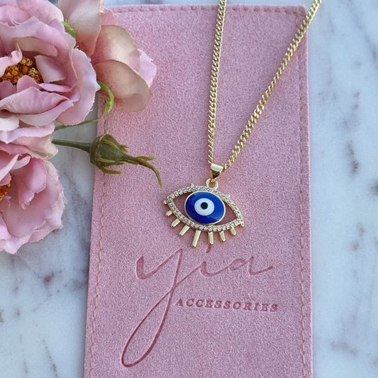 Spiritual Growth- Blue Evil Eye necklace