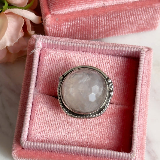 925 Silver Ring- Rose Quartz
