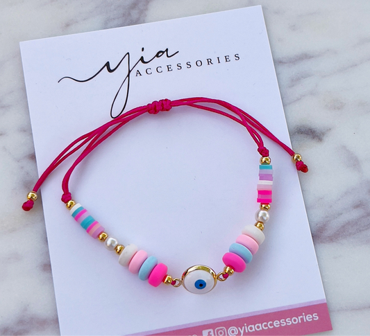 Focus White Evil eye bracelet