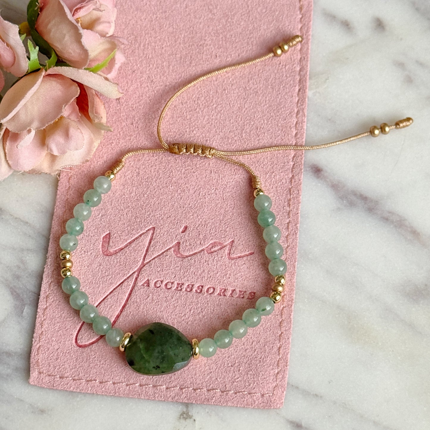 Natural Stone Jade or Lapis Lazuli Bracelet