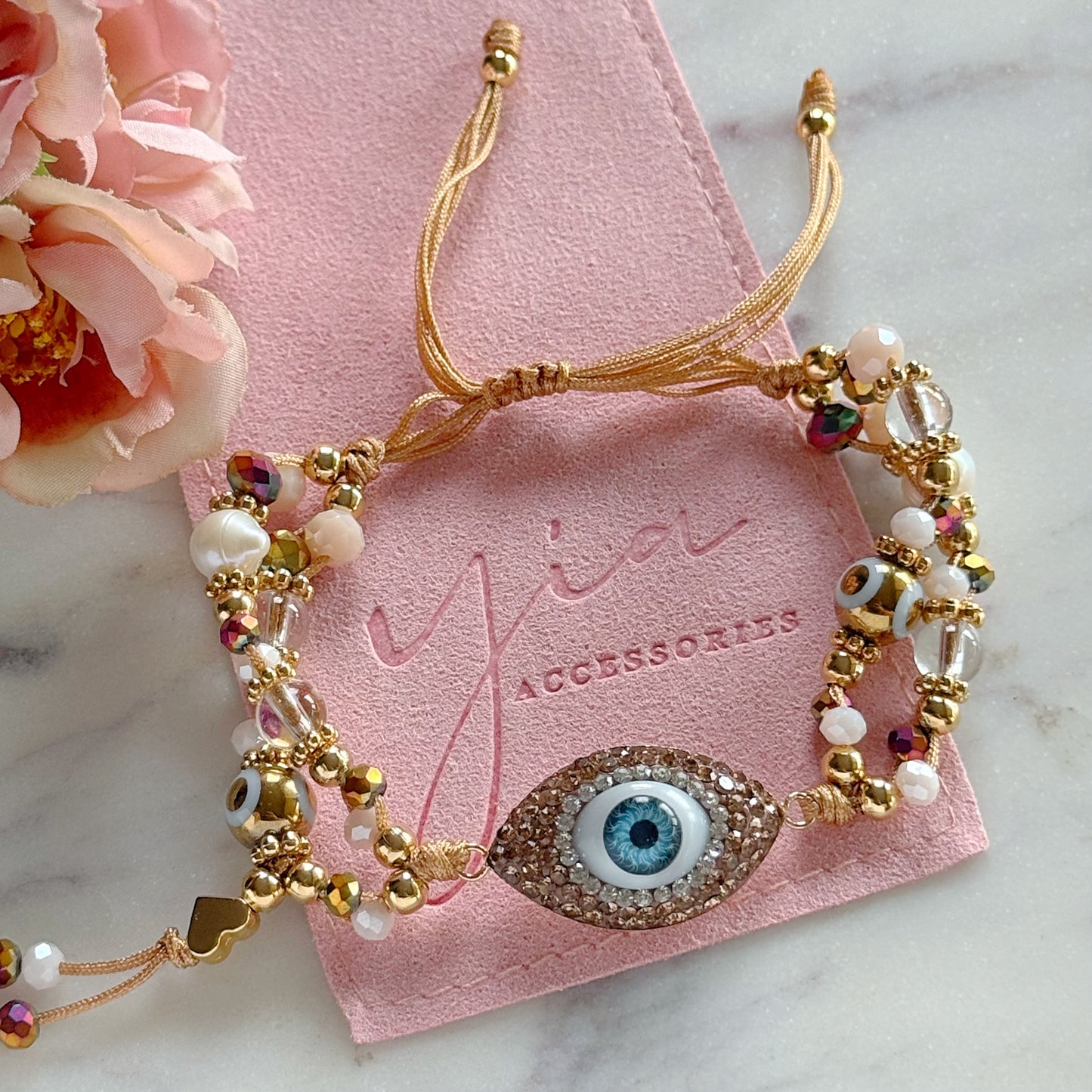 Sparkly Good Vibes - Evil Eye Bracelet