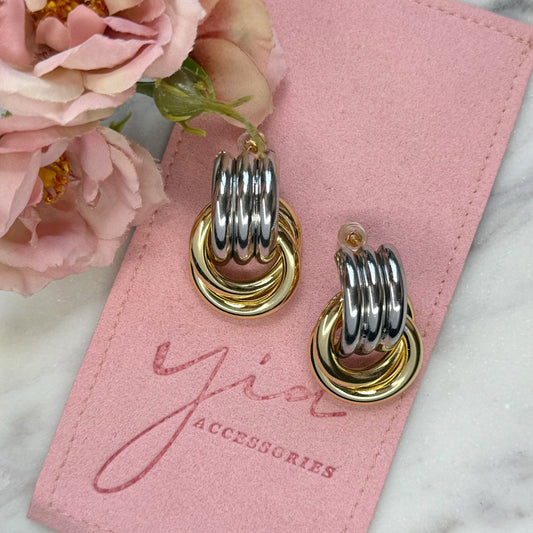 Anna Dual Tone Earrings