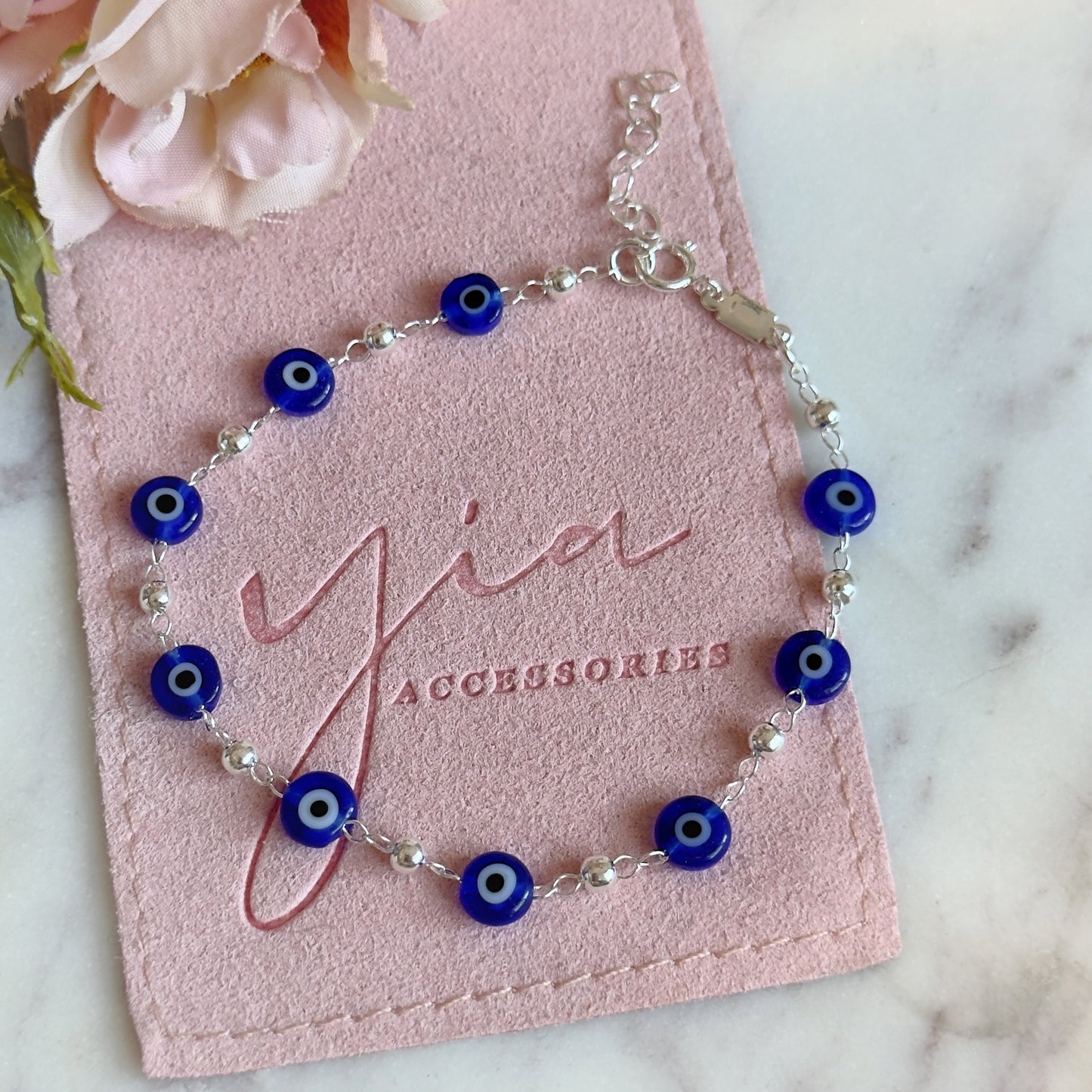 925 Sterling Silver- Ojito Azul Bracelet