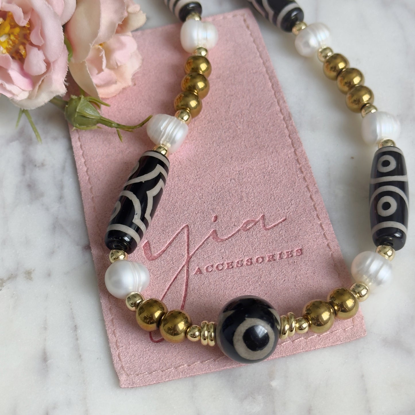 Agate Pearl Chunky Necklace