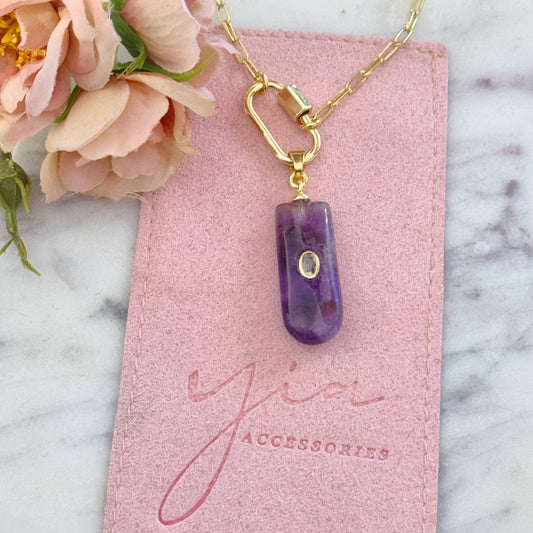 Amethyst Lock Necklace