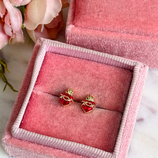 Mini Sagrado Corazon Earrings