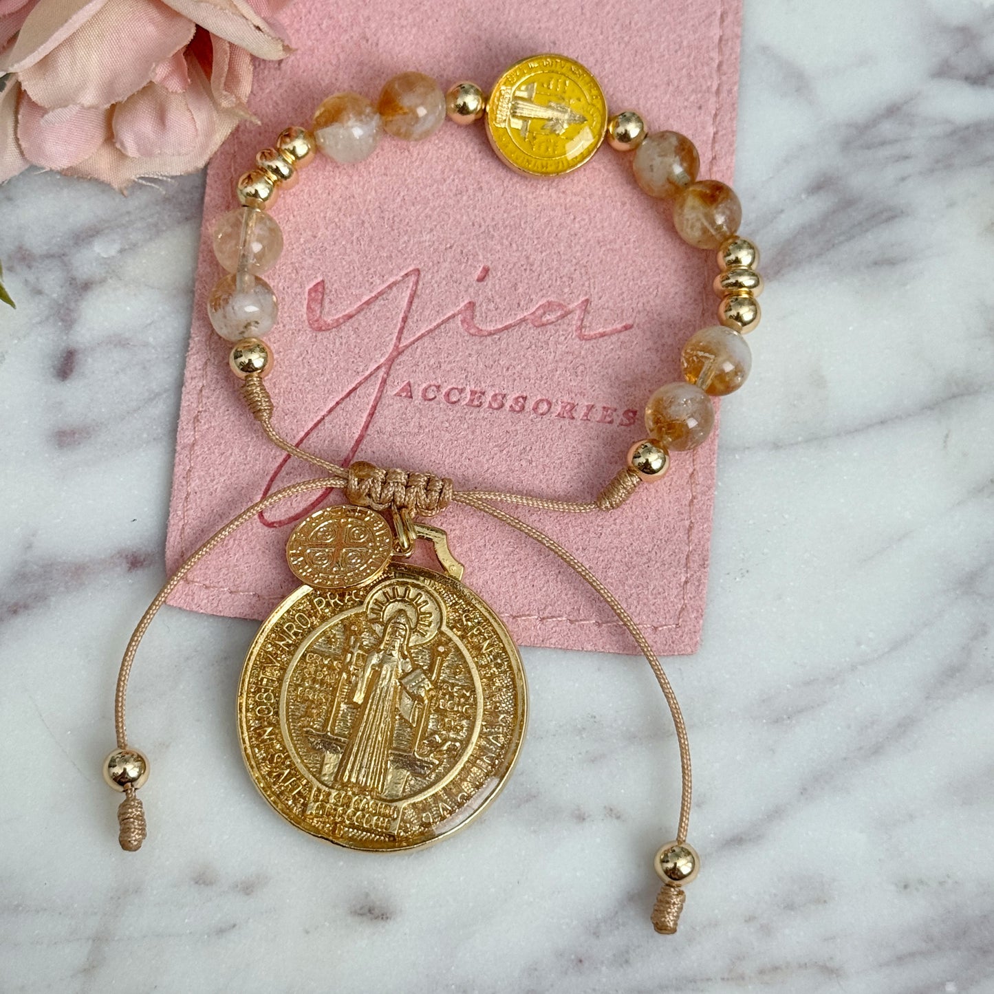 Chunky San Benito Benerado Medalla Bracelet