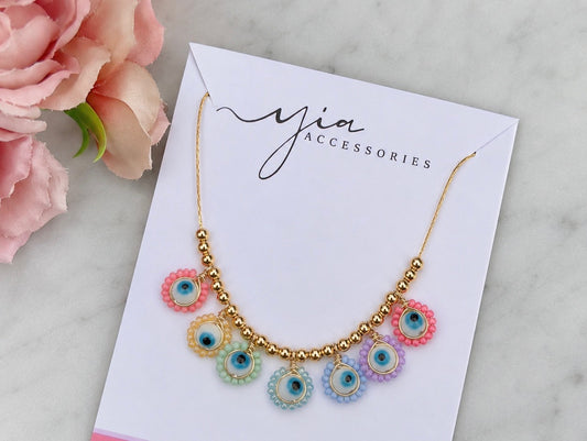 White Ojitos Necklace