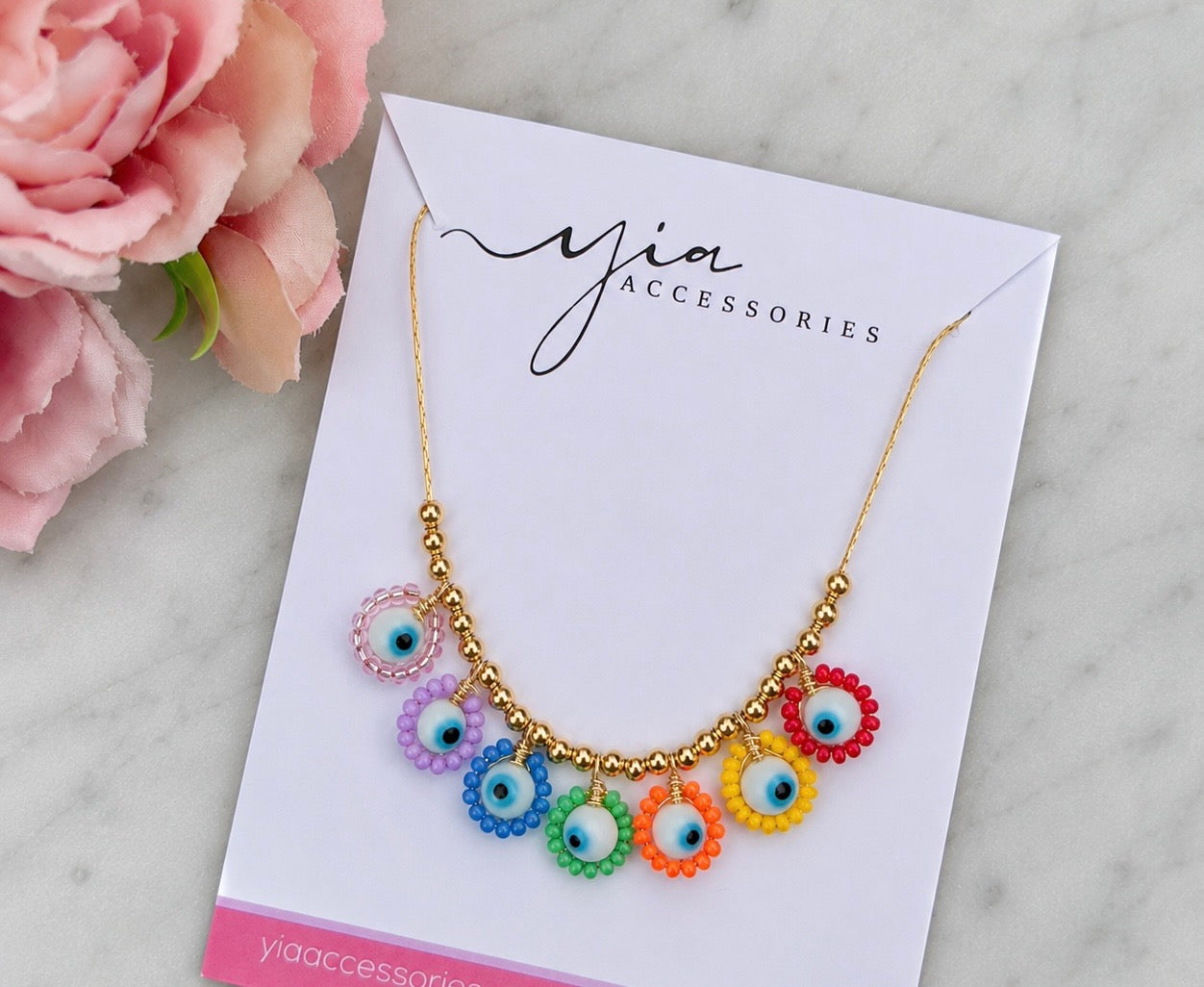White Ojitos Necklace
