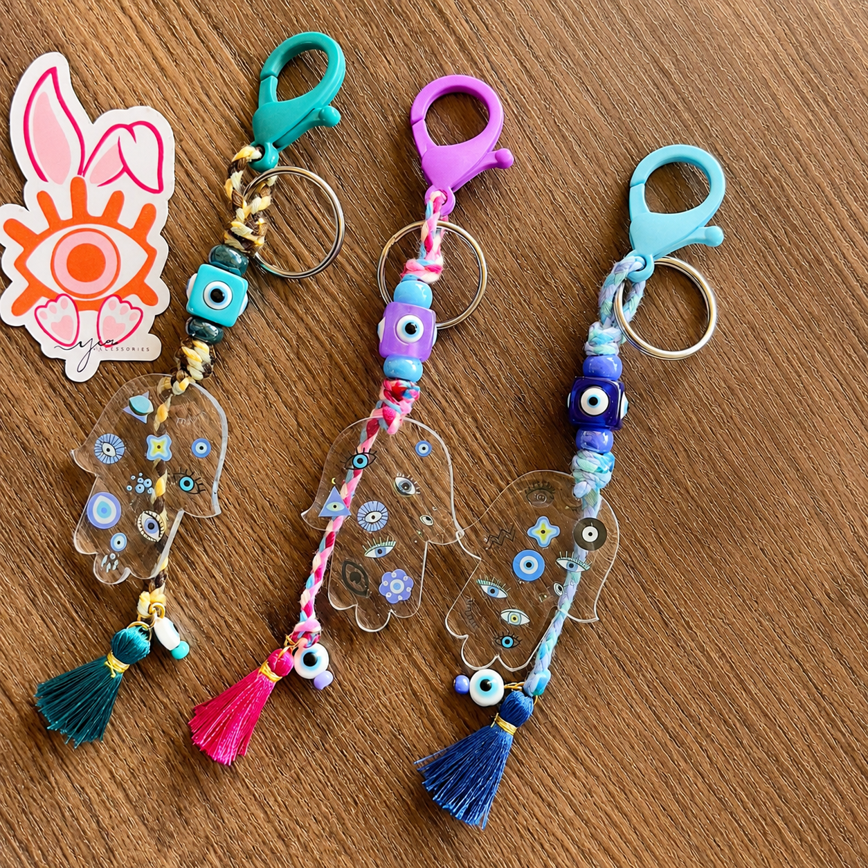 Hamsa Evil Eye Keychain