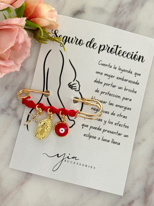 Pregnancy Brooch -Virgencita & Cross