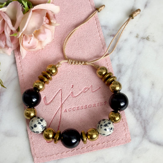 Midnight Armor - Obsidian, Jasper Dalmata and hematite