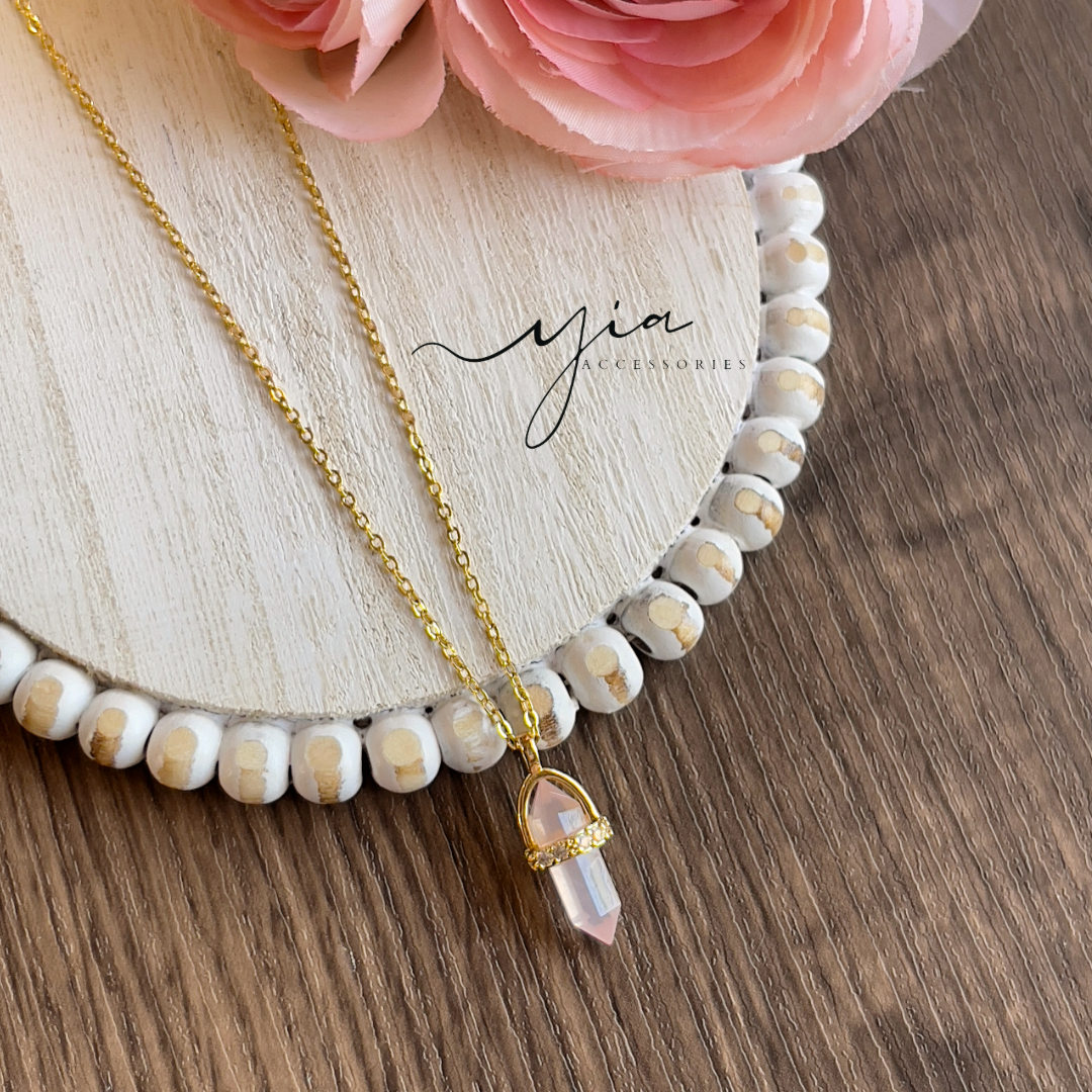 Dainty Natural Stone wand Necklace