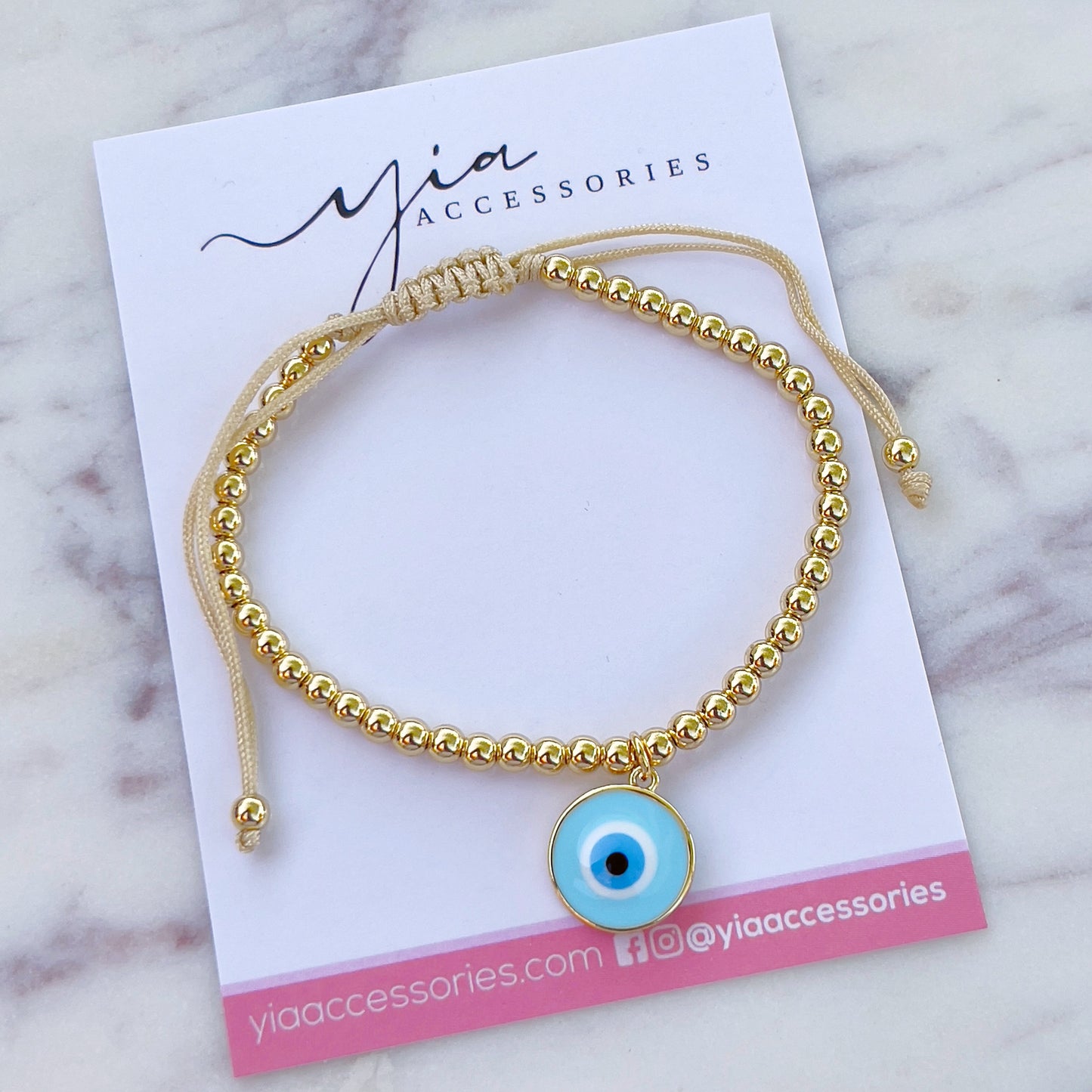 Gold Bead Evil Eye bracelet