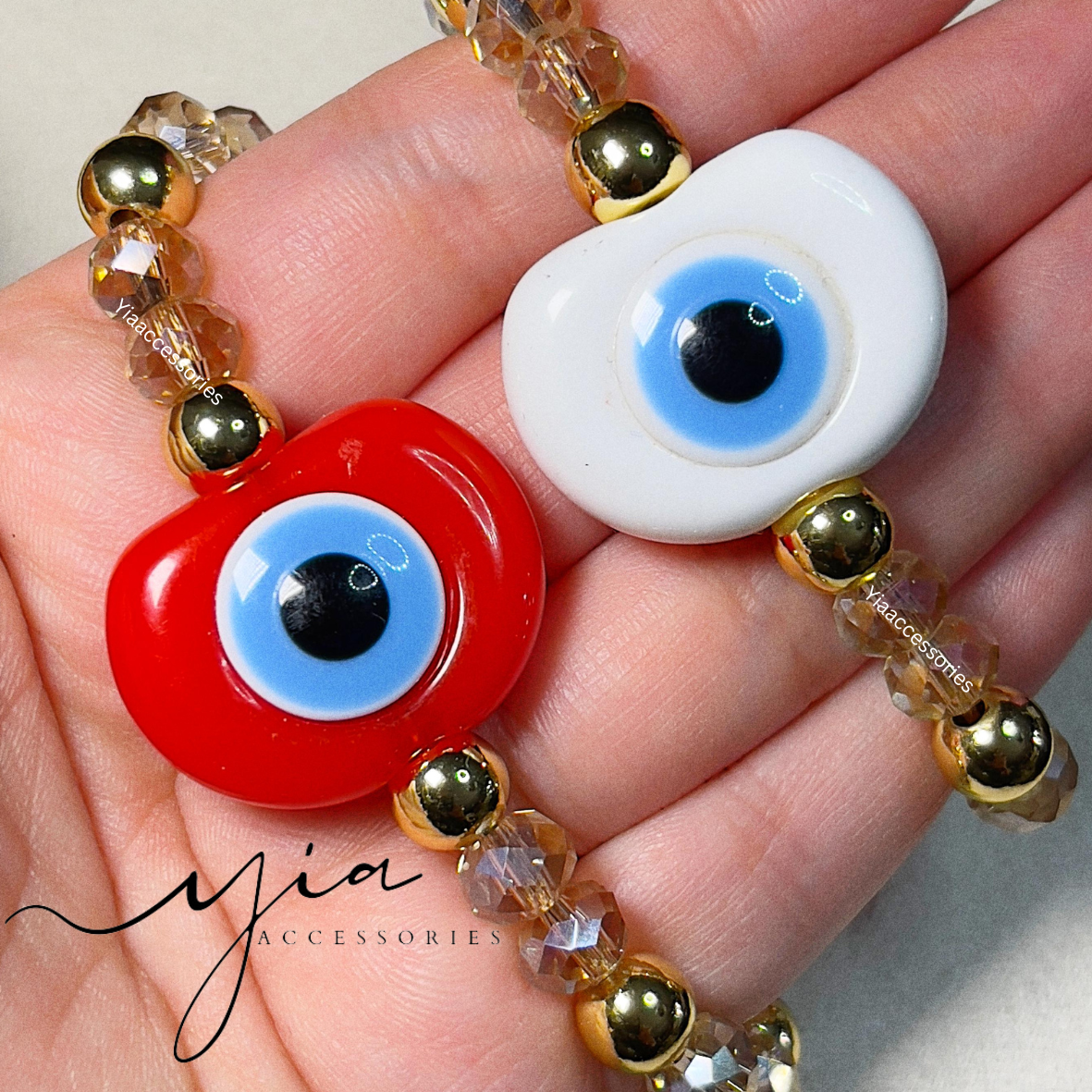Bubble Evil Eye Heart bracelet