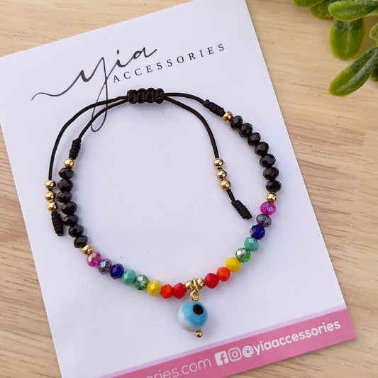 Black String Multicolor Ojito bracelet
