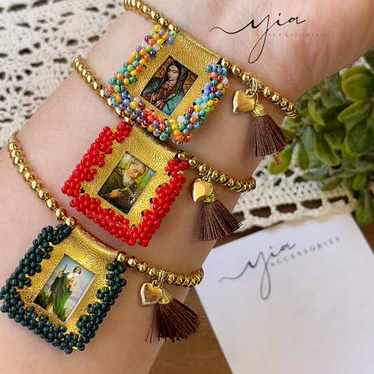 Leather Escapulario and Tassel