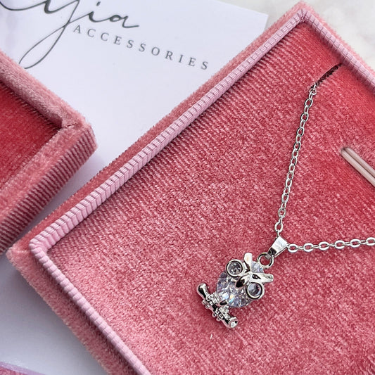Mini Crystal Owl Necklace